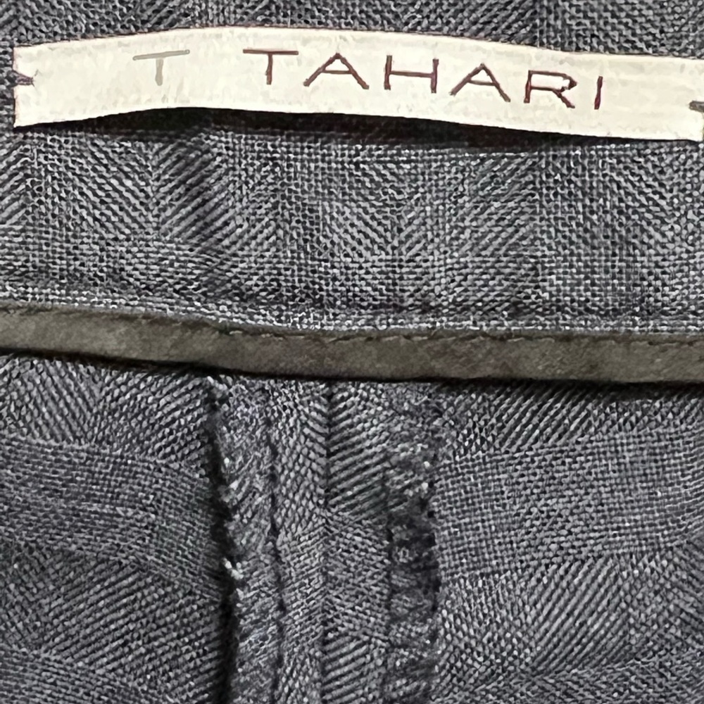 Tahari Women’s Dress Pants Navy Blue with Subtle Striped Pattern, US Size 12 - Picture 5 of 6
